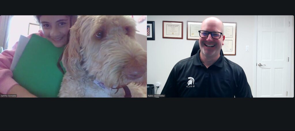 Bat Mitzvah Tutor with Student and Dog